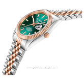 BONIA BNB10873-1682 Silver Rsoegold Dial Green Stainles Steel